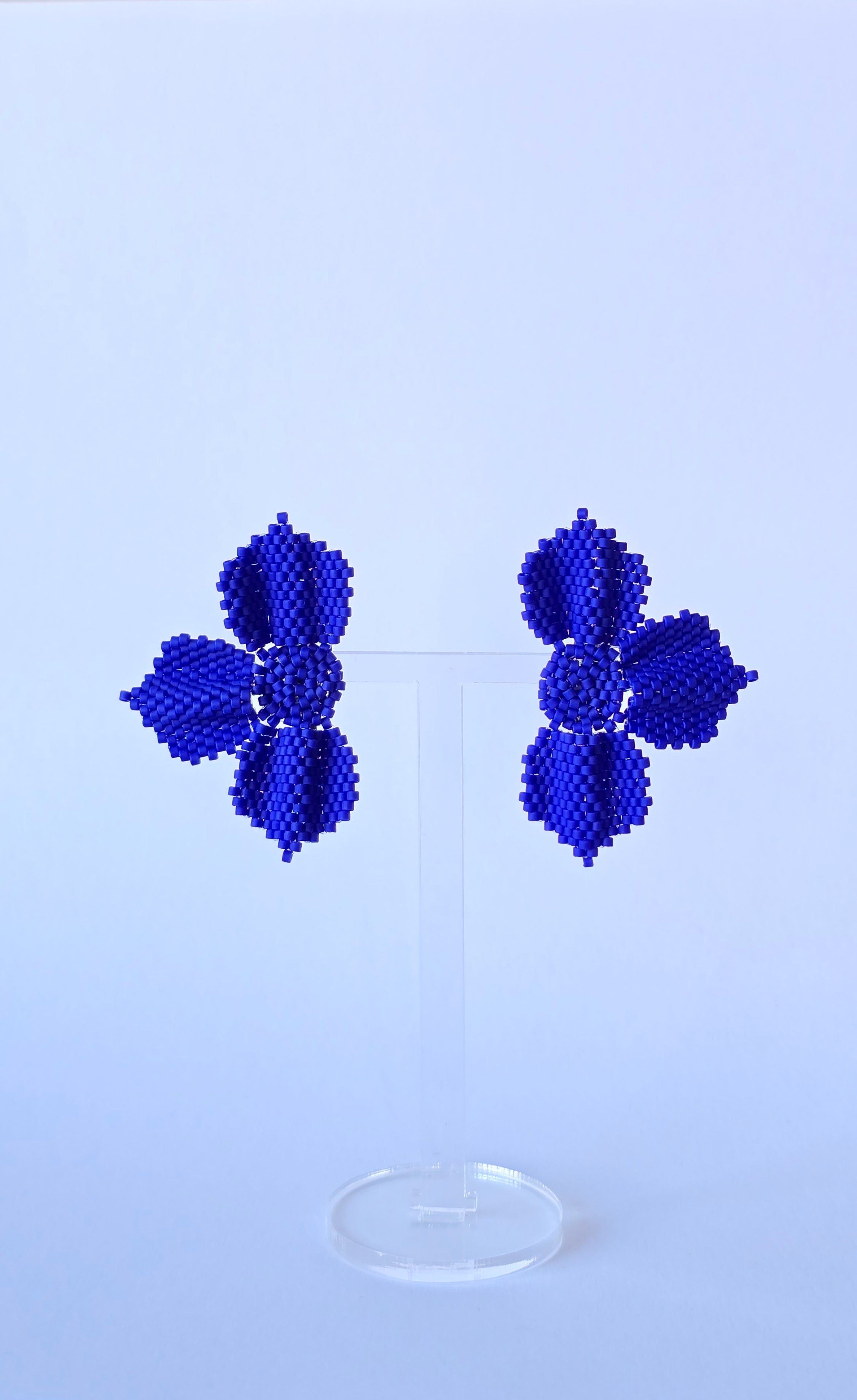 Cornflower Beaded Earrings