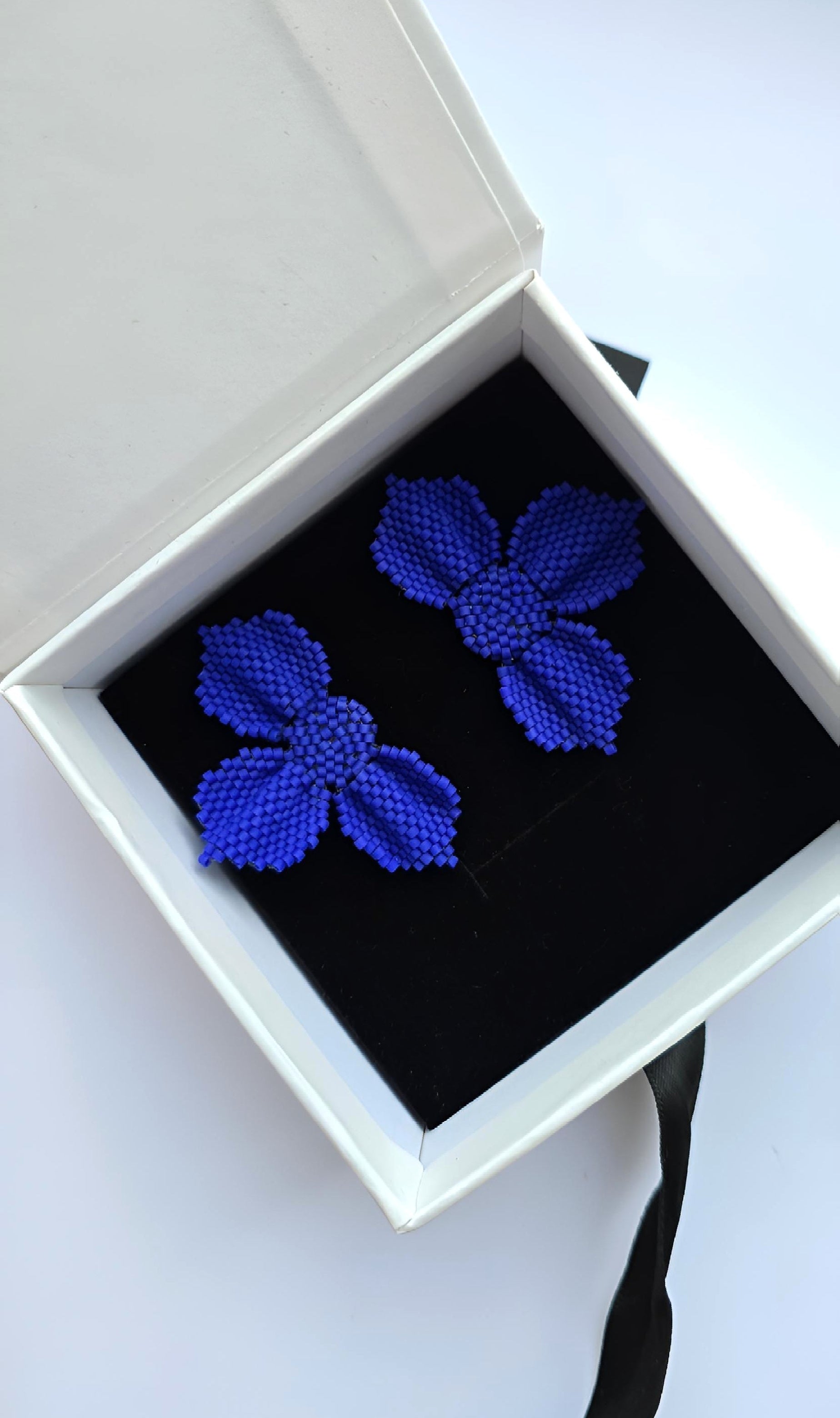 Cornflower Beaded Earrings