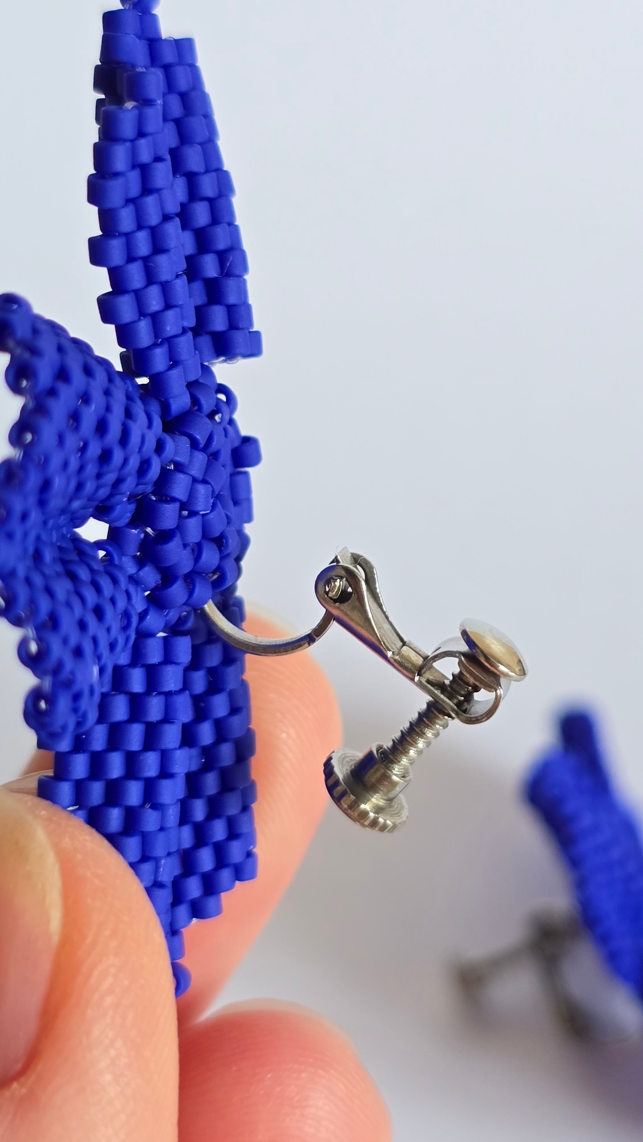 Cornflower Beaded Earrings