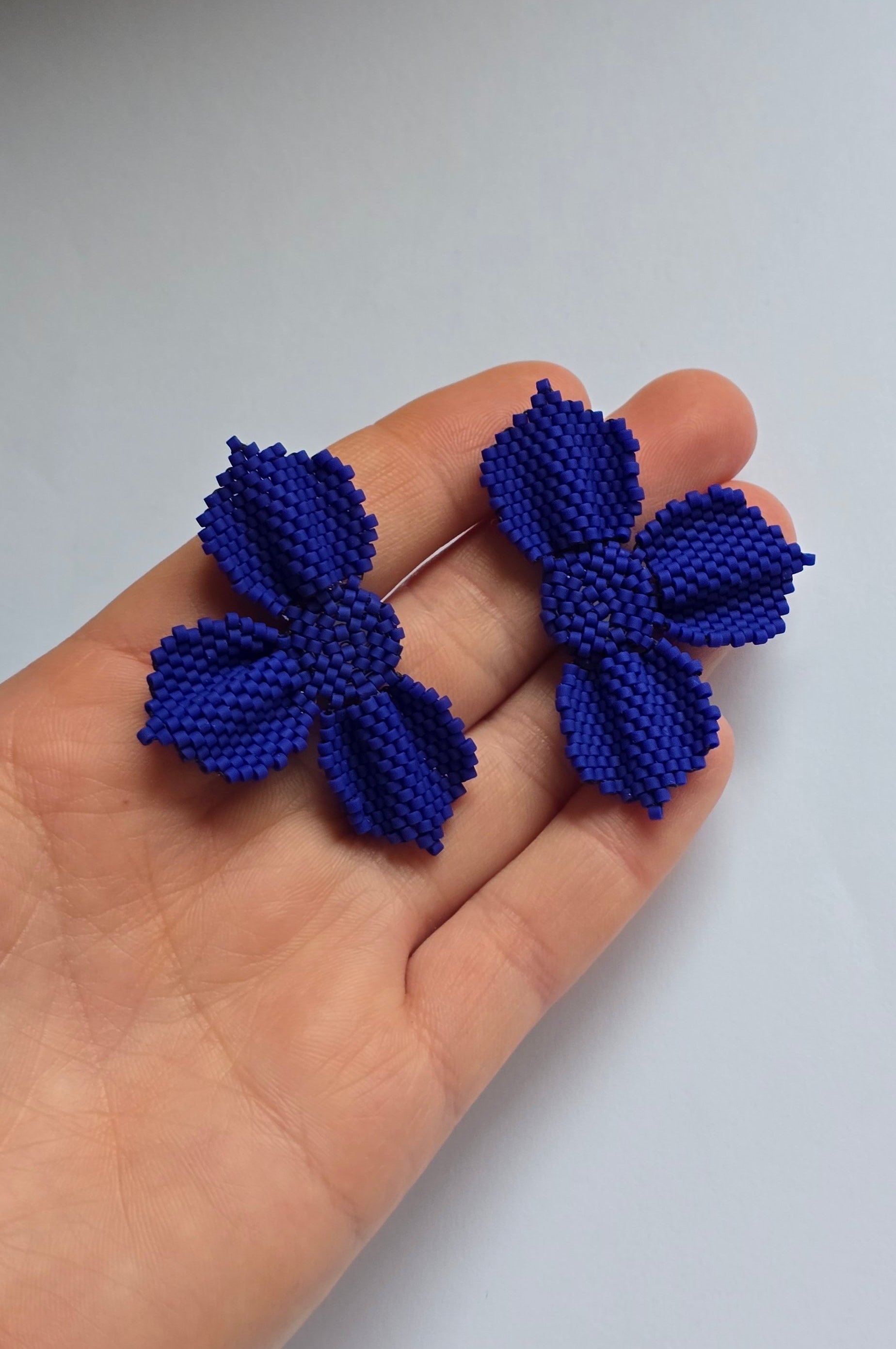Cornflower Beaded Earrings