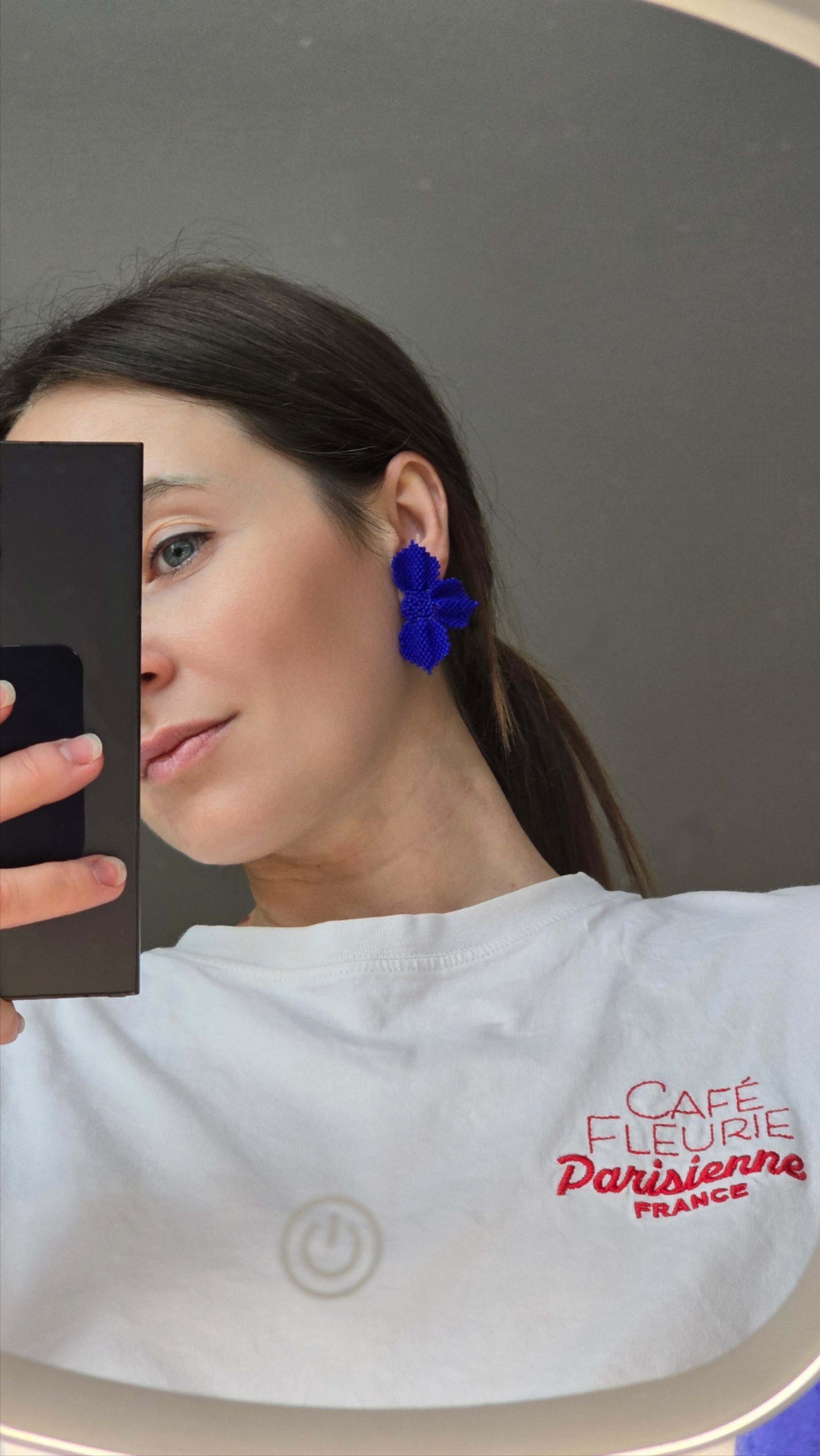Cornflower Beaded Earrings