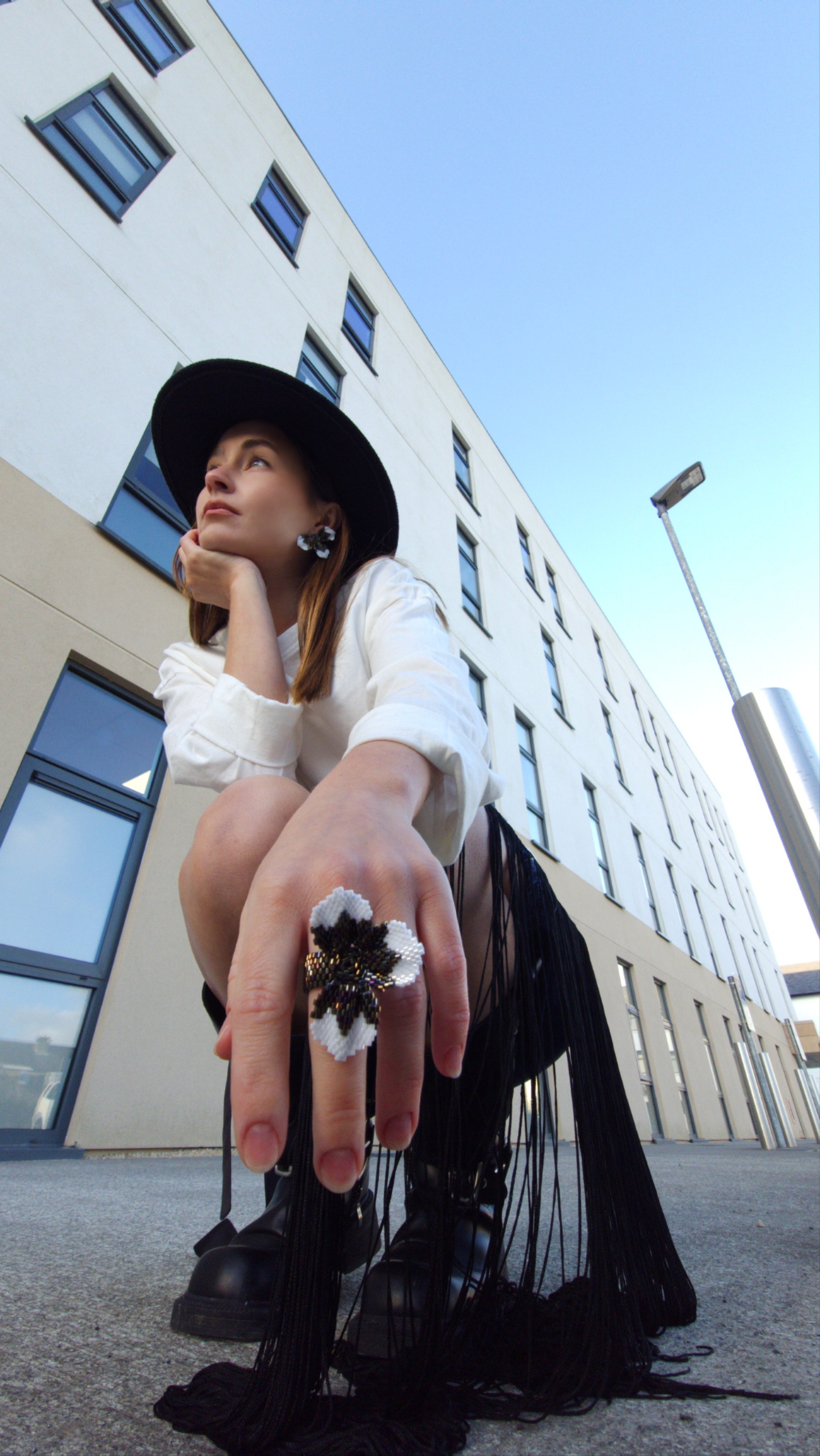 Earrings Crown flower